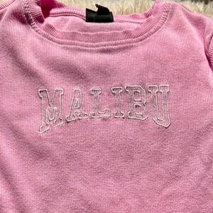 Girls pink Malibu t-shirt 6/7